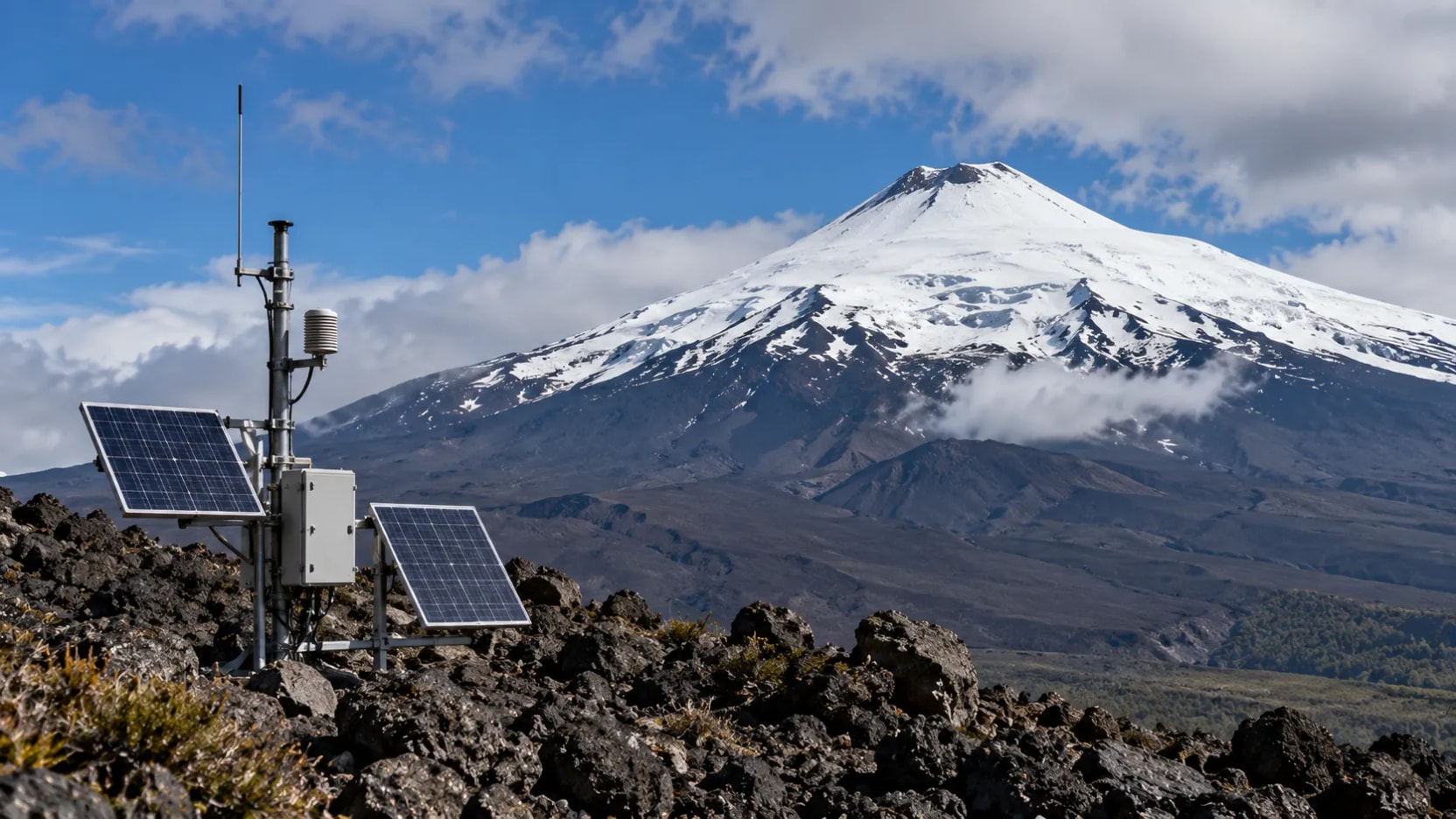 Um vulcão chileno pode ter o nível de alerta elevado sem erupção visível: o que o Sernageomin monitora