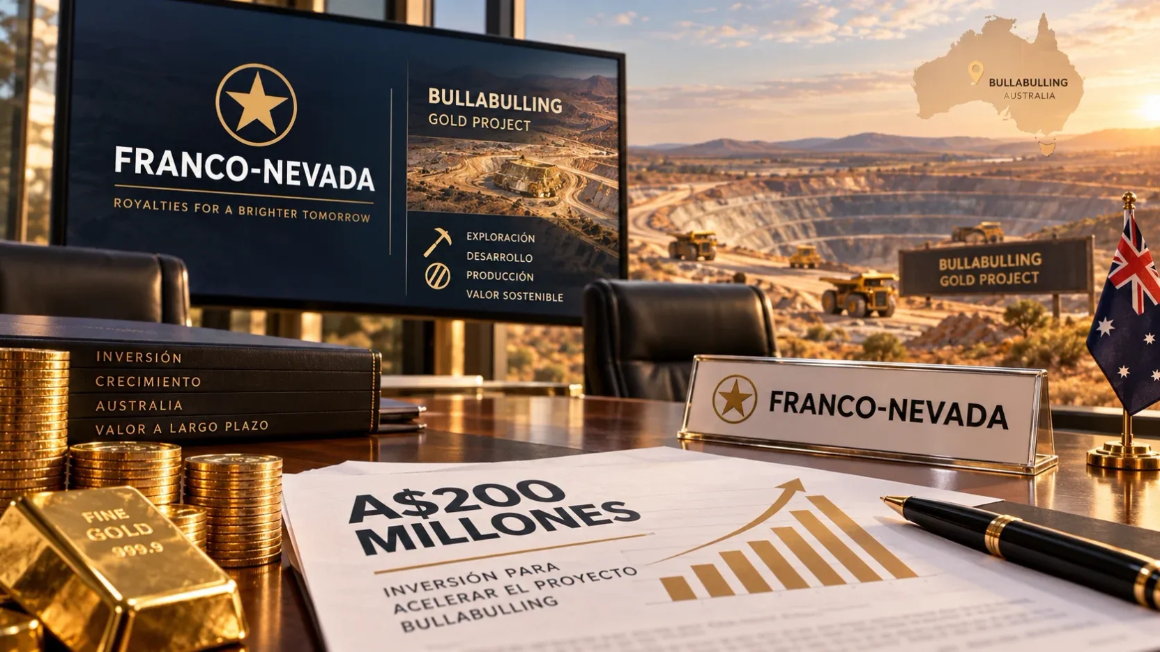 Franco-Nevada compromete otros A$200 millones para acelerar proyecto de oro Bullabulling en Australia