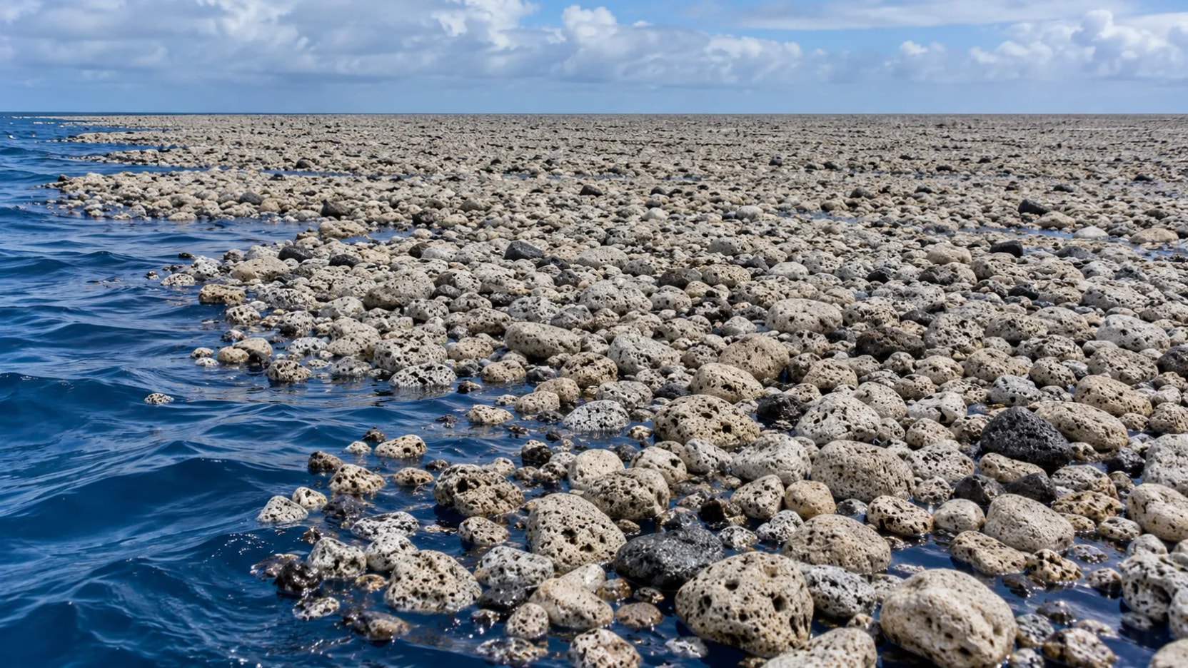 Uma erupção deixou um tapete de pedras no mar: o que determina até onde ele chega?